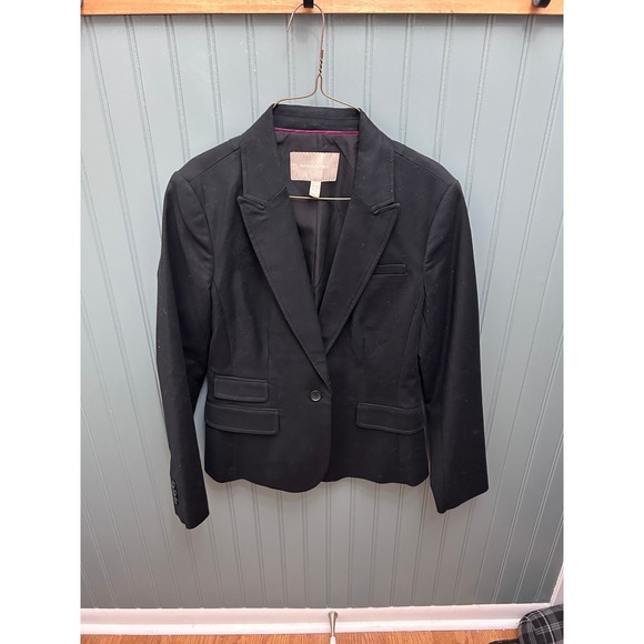 Banana Republic Black Blazer Petite 8P Business Career Office Jacket - Picture 1 of 6